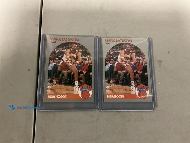 Lot 49-1505976 - AMAZING LOT OF 2 RARE 1990 MARK JACKSON NBAHOOPS MENENDEZ BROTHERS BASKETBALL CARDS #205 AMAZING CAR...