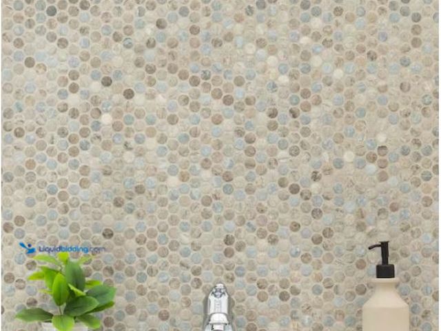 Lot 49-1627304 - Approx (15) sq ft of MSI Stonella Penny Round 12 in. x 12 in. x 0.24 in. Glass Mesh-Mounted Mosaic W...