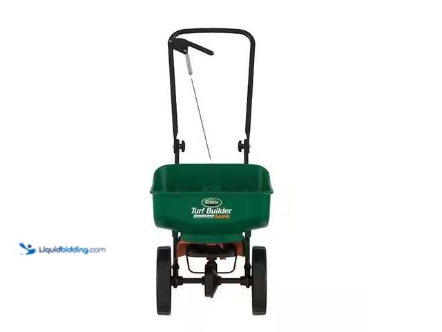 Lot 49-5545748 - Scotts
Turf Builder EdgeGuard Mini Push Broadcast Spreader Holds up to 5,000 sq. ft. for Seed, Fert...