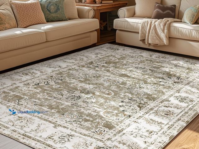 Lot 49-1547537 - jinchan vintage area rug 5x7 dining room washable floral oriental accent distressed indoor doormat s...