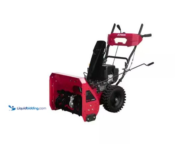Lot 49-1593733 - A-Power 24 in. 212 cc Self Propelled 2-Stage Gas Snow Blower with Electric Start and LED Light For S...