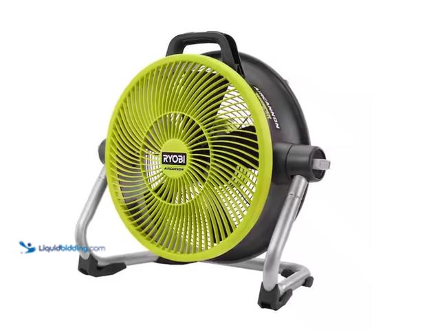 Lot 49-1548618 - RYOBI ONE+ 18V Cordless Hybrid WHISPER SERIES 14 in. Air Cannon Fan (Tool Only), Model # PCL813B, Sl...