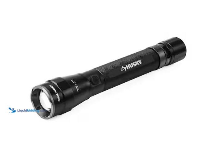 Lot 49-3614529 - Husky 7000-Lumens Dual Power LED Rechargeable Tactical Focusing Handheld Flashlight, Model # PVL-FLT...