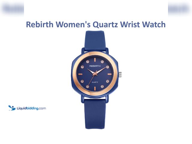 Lot 49-3481480 - Rebirth Women's Quartz Wrist Watch Dark Blue with Rose Gold - NEW - With a scratch-resistant body an...