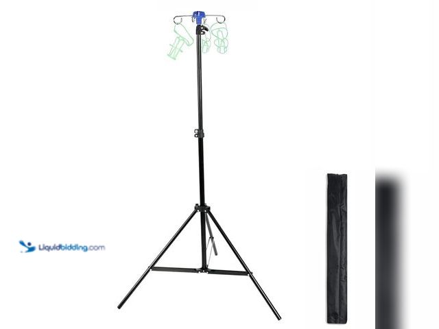 Lot 49-1519283 - Portable Collapsible IV Pole Stand, Aluminum Alloy, 4 Hook 3 Leg, Adjustable Height ，for Hospitals, ...