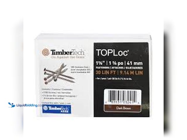 Lot 49-5476600 - 1-5/8″ TimberTech TOPLoc Stainless Steel Screws – Dark Brown (30 ln/ft). Model #TOPLOCF100ADB. Unuse...
