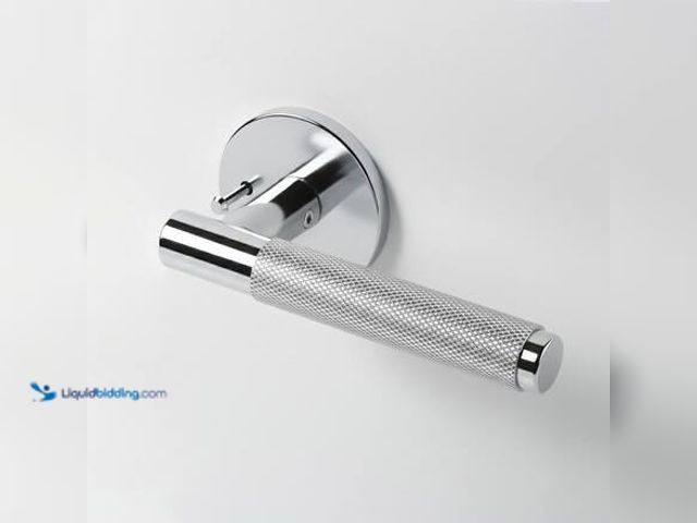 Lot 49-5546675 - McBowery Taylor Polished Chrome Knurled Bed/Bath Interior Door Handle with Round Rosette and Conceal...