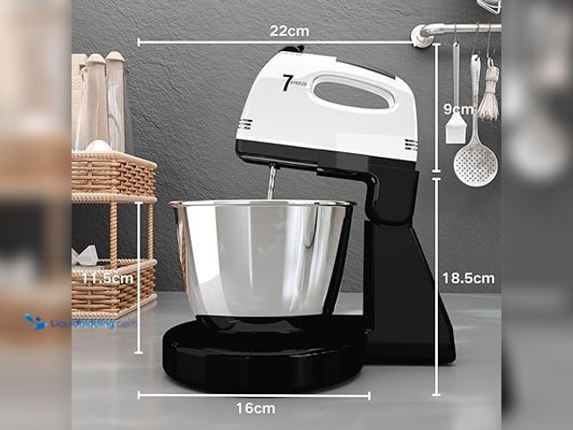 Lot 49-3528749 - Stand Mixers, 7 Speeds With 3QT Stainless Steel Bowl, Stand and Hand Mixer with Dough Hook, Whisk, M...