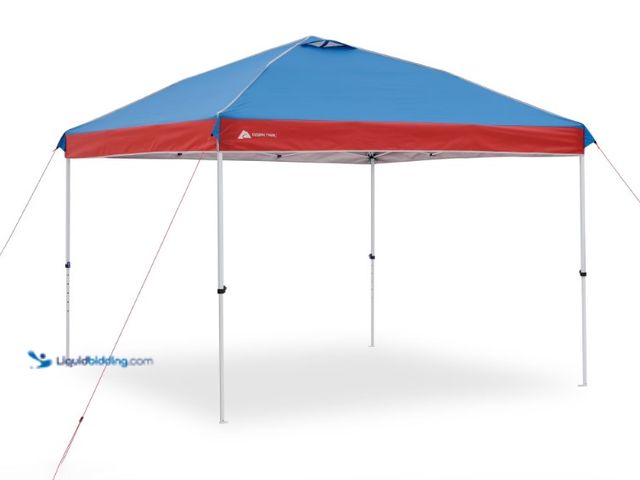 Lot 49-1625814 - Ozark Trail 10x10 Instant Pop Up Canopy Tent with Simple Push Setup – Straight Leg Pop-Up Tent for T...