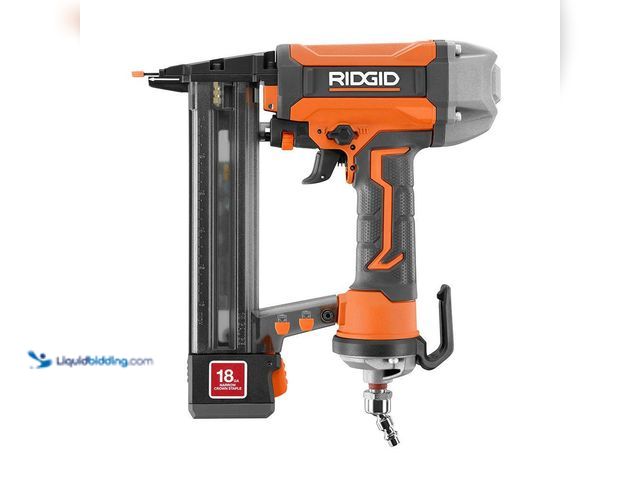 Lot 49-5453196 - RIDGID Pneumatic 18-Gauge 1-1/2 in. Finish Stapler. [Model # R150FSF] Used. Unable to test