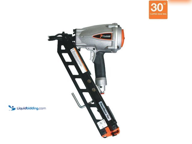 Lot 49-5487009 - Paslode
Pneumatic 3-1/2 in. 30 degree Air Corded PowerMaster Plus Clipped-Head Framing Nailer (unab...