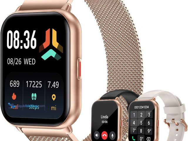 Lot 49-5453745 - Smart Watches for Women Men (Answer/Make Calls, 3 Bands), 1.85" Fitness Tracker Watch for iPhone/And...