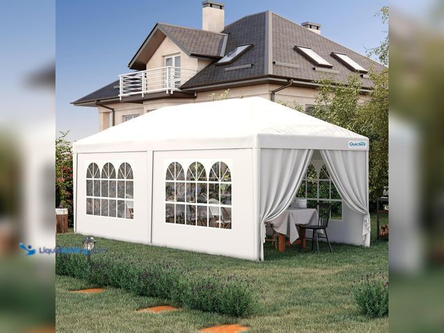 Lot 49-3616987 - 10 ft. x 20 ft. White Party Canopy Tent, Outdoor Canopy Shelter Gazebo Canopy Tent - slightly used M...