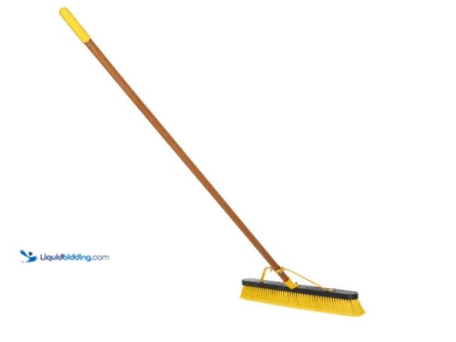 Lot 49-1519029 - (2) Quickie Job Site 24 in. Multi-Surface Indoor/Outdoor Push Broom, Model # 857JSHDSU, Slightly use...