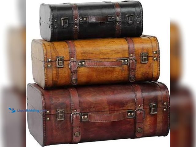 Lot 49-5545675 - 3 Suitcase Pack (Brown) Large, Medium, Small, Unused, Dented