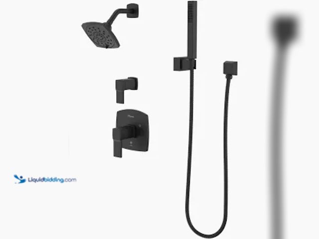 Lot 49-1629108 - Pfister Deckard 1-Handle Shower Faucet Trim Kit in Matte Black (Valve Not Included), Model # LG89-7D...