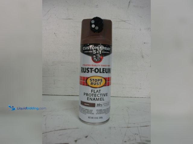 Lot 49-1629049 - Lot of (6) Stops Rust Custom Spray 5-in-1 Spray Paint, Flat Brown, 12 Oz., Model #376857, Unused.  R...