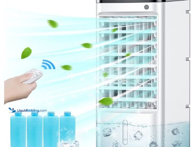 Lot 49-1569714 - TEMEIKE Swamp Cooler Air Conditioner, 3-IN-1 Evaporative Air Cooler w/ 4 Modes & 3 Speeds, 12H Timer...