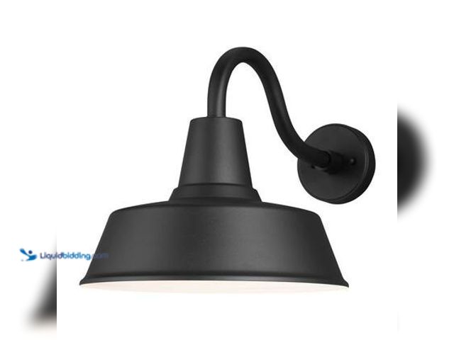 Lot 49-5572144 - Generation Lighting Barn Light 1 Light Matte Black Modern Farmhouse Outdoor Medium Lantern Wall Scon...
