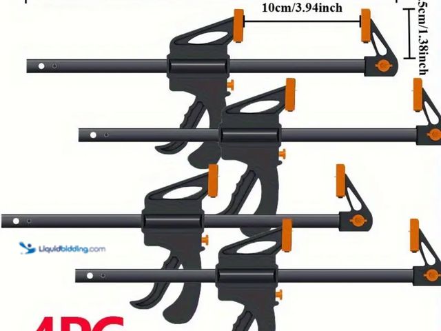 Lot 49-1792861 - New 4pcs Woodworking Quick Clamp with Double Orange Trigger Handle