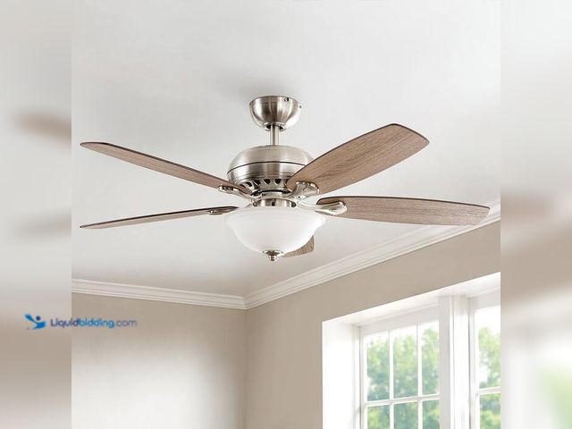 Lot 49-1515982 - Hampton Bay Southwind II 52 in. Indoor LED Brushed Nickel Ceiling Fan with Light Kit, Reversible Bla...