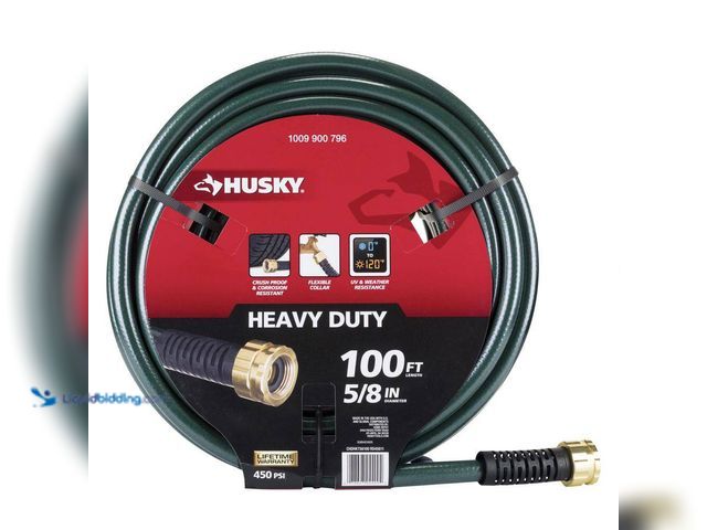 Lot 49-3614938 - Husky 5/8 in. x 100 ft. Heavy-Duty Garden Hose - Used Condition (Model # CHDHKT58100)  Ref#BIN0730