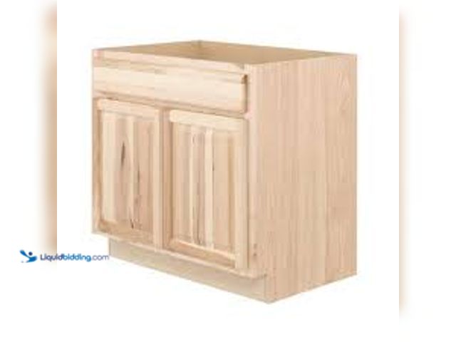 Lot 49-5483442 - Hampton Bay Hampton 36 in. W x 24 in. D x 34.5 in. H Assembled Sink Base Cabinet in Natural Hickory....