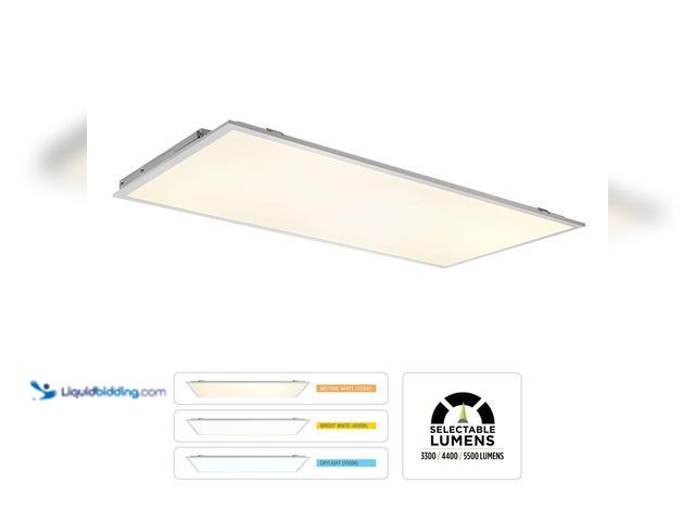 Lot 49-3639363 - Commercial Electric 2 ft. x 4 ft. 500 Watt Equivalent Integrated LED White Troffer Light 3 CCT, Up t...