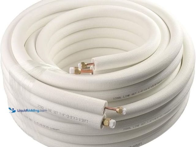 Lot 49-5452045 - Wostore 50Ft. Mini Split Line Set Includes Two Pipes 1/4" & 3/8" O.D. 3/8" Thickened PE Insulated Co...