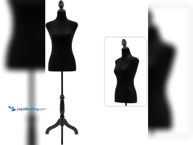 Lot 49-1557342 - RROCOSIA Mannequin Body Dress Form Torso 49.6-63.4 Inch Height Adjustable Female Model Wooden Tripod...