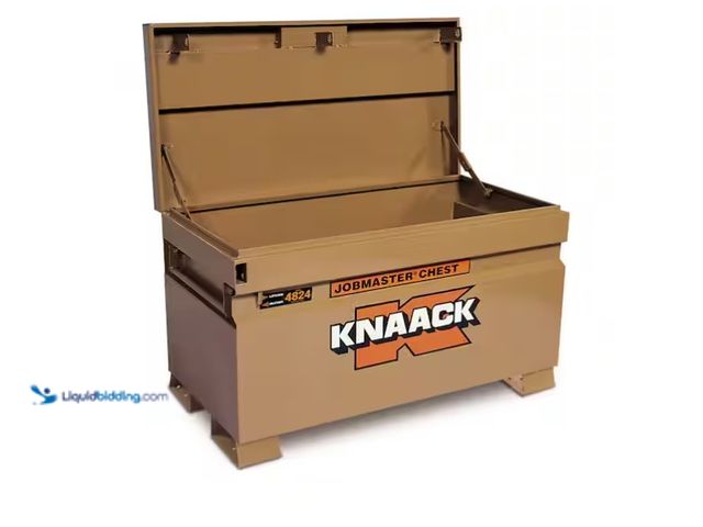 Lot 49-1596127 - Knaack 48 in. W x 24 in. L x 28 in. H, Steel Jobsite Tool Storage Chest with Lock, MSRP $1,121.04, M...