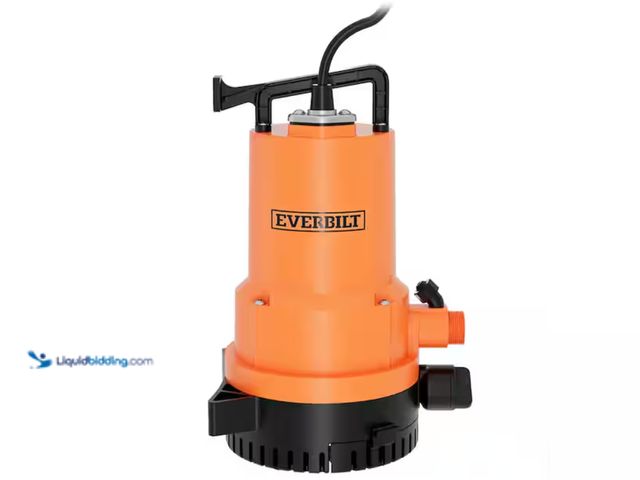 Lot 49-2000196 - Everbilt 1/4 HP 2-in-1 Submersible Utility and Transfer Pump, Model # UTA02510, Slightly used, Has a...