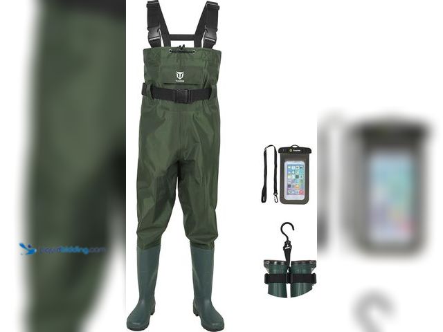 Lot 49-1520871 - TIDEWE Bootfoot Chest Wader, 2-Ply Nylon/PVC Waterproof Fishing Hunting Waders with Boot Hanger for ...