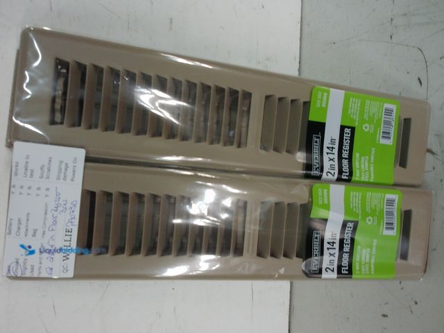 Lot 49-3616843 - Everbilt Set of (2) 2 in. x 14 in. 2-Way Steel Floor Register in Brown - Unused SKU # 323553  Ref#PA...