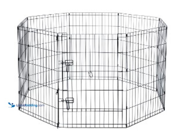 Lot 49-1625745 - Vibrant Life 8 Panel Wire Playpen for Pets, Black, 36" Tall, Model # 709309934, Unused, Has attachme...