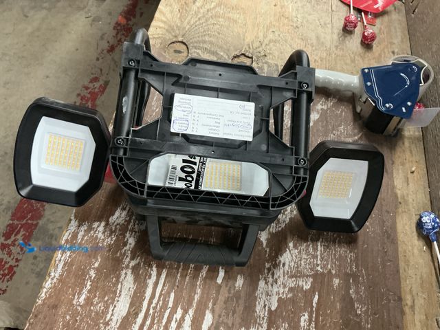 Lot 49-5559555 - Husky 10,000 Lumen Three-Head Hybrid LED Work Light with Rechargeable Battery. Model # 7903801012. U...
