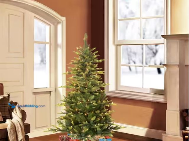 Lot 49-1547285 - Puleo International 4.5 ft. Prelit Incandescent Aspen Green Fir Artificial Christmas Tree with 250 U...