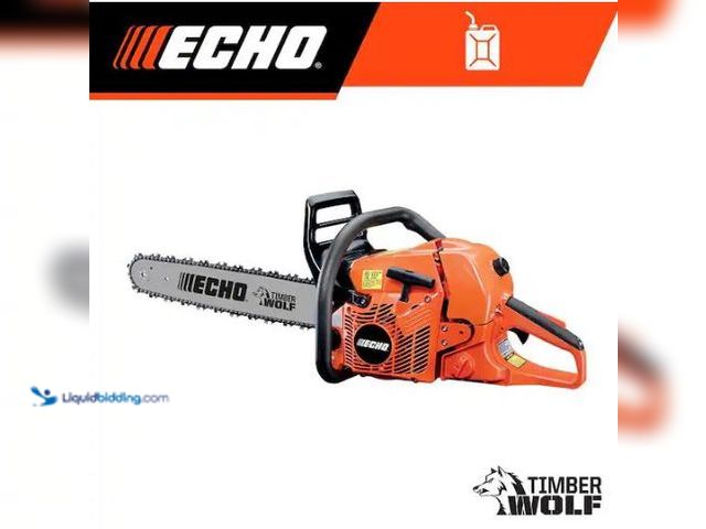 Lot 49-1549180 - ECHO 20 in. 59.8 cc Gas 2-Stroke Rear Handle Timber Wolf Chainsaw, Model # CS-590, Used, Has compres...