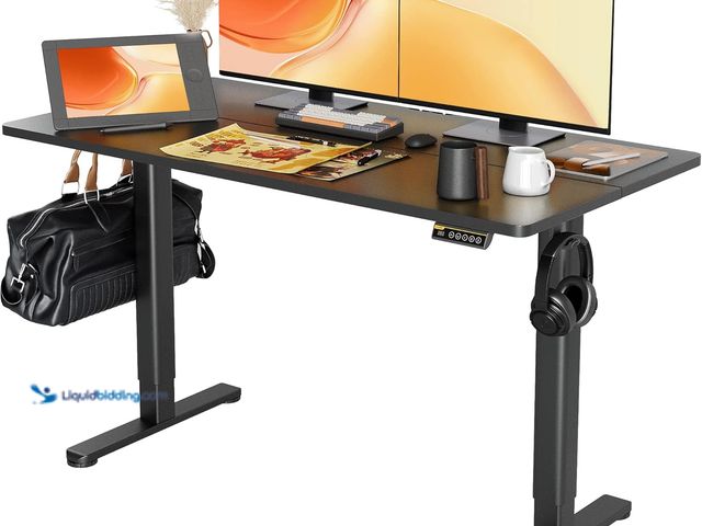 Lot 49-5459711 - Claiks Electric Standing Desk, Adjustable Height Stand up Desk, 55x24 Inches Sit Stand Home Office D...