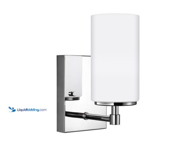 Lot 49-5410548 - Generation Lighting Alturas 4.375 in. 1-Light Chrome Modern Contemporary Wall Sconce Bathroom Vanity...