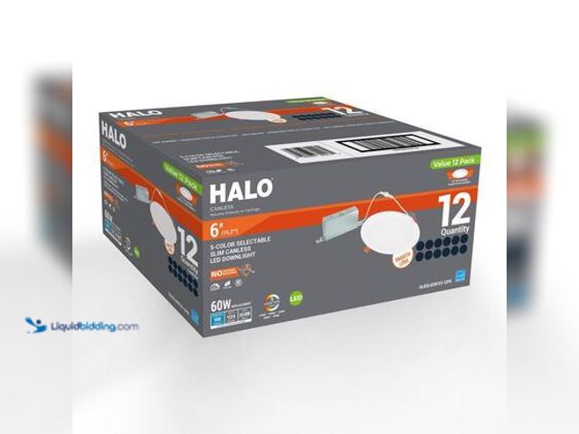 Lot 49-5544673 - HALO HLBSL 6 in. Adjustable CCT Canless Integrated LED Recessed Light, 900 Lumens, 5CCT, White (12-P...