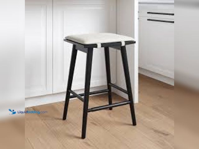 Lot 49-5415280 - Nathan James Barker 25 in. Counter Height Wood Bar Stool w/ Upholstered Cushion, Backless Island Sto...
