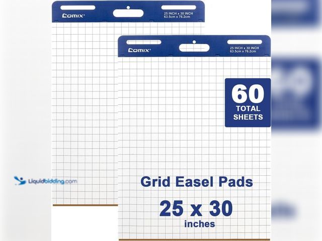 Lot 49-5437223 - Comix Grid Sticky Easel Pad, 25 x 30 Inches Flip Chart Paper for Teachers, Large Self-Stick Pads for...