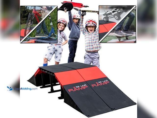 Lot 49-3522699 - PLATPORTS Skate Ramp, Skateboard Ramp, BMX, Bike Ramps for Kids Ages 6-12, Kicker Ramp, Skateboard R...