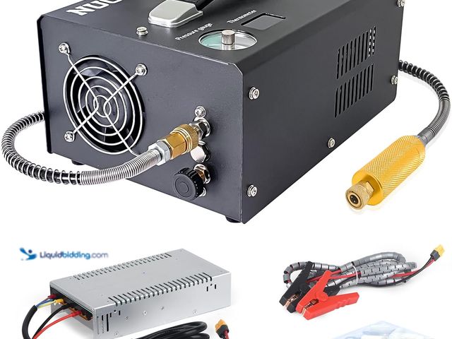 Lot 49-3513505 - Pcp Air Compressor,4500Psi 30Mpa Auto-Stop Powered by Car 12V DC or Home 110V AC W/Converter Paintba...