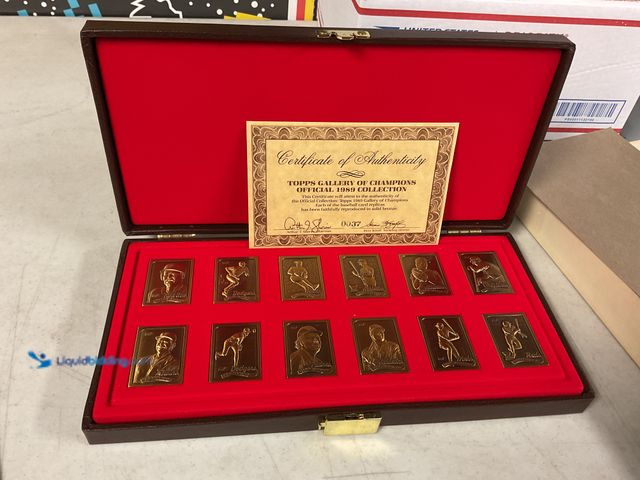 Lot 49-1505400 - COLLECTIBLE TOPPS GALLERY OF CHAMPIONS OFFICIAL 1989 COLLECTION BASEBALL CARD REPLICAS IN SOLID BRON...