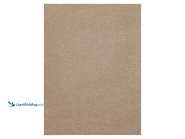 Lot 49-5548981 - TrafficMaster Ribbed Taupe 6 ft. x 8 ft. Indoor/Outdoor Area Rug Model # 7P45B80PJ1VH UNUSED. DIRTY ...