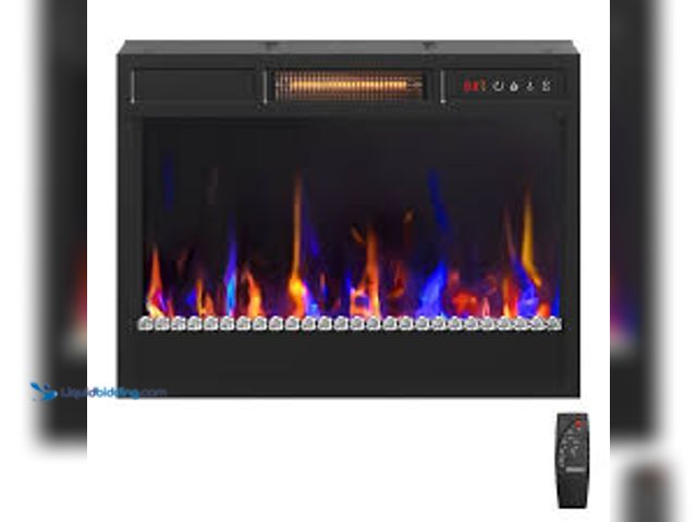 Lot 49-5485383 - Bestier Electric Fireplace Insert, 17-1/8”H x 23”W x 4-7/16”D, Black. Item #9088820  . Unused.