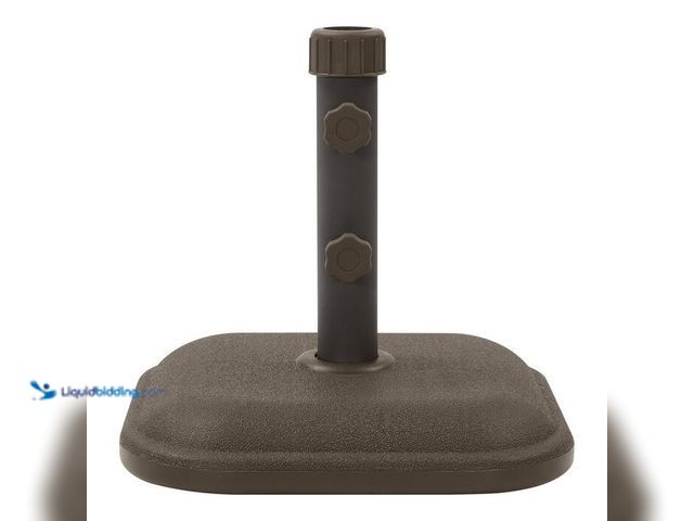 Lot 49-5543958 - StyleWell 26 lb. Concrete and Resin Patio Umbrella Base in Brown, Model # UB26Z, unused, has attachm...