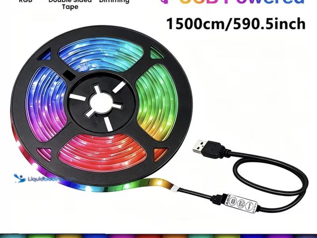 Lot 49-1975786 - New LED Light Strip 50 ft RGB LED Strip, 5050 LED Tape, RGB Multicolor Adjustable, Suitable for Bedr...